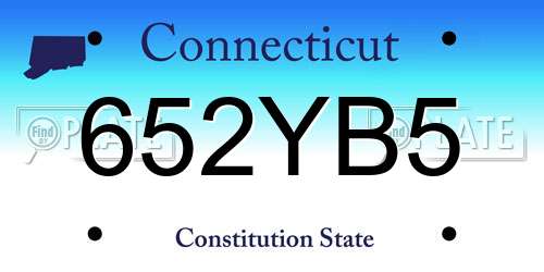 652YB5 Connecticut License Plate