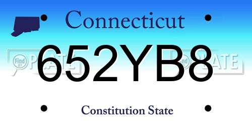 652YB8 Connecticut License Plate