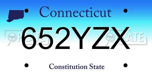 652YZX Connecticut License Plate