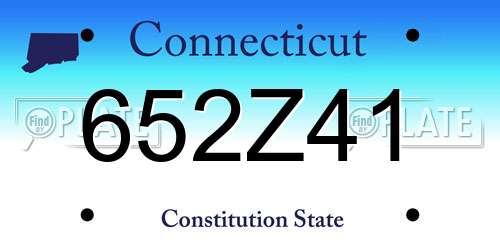 652Z41 Connecticut License Plate
