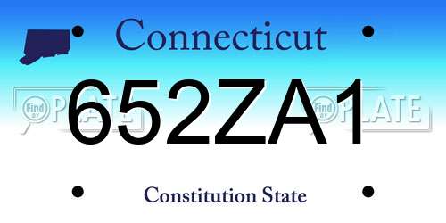 652ZA1 Connecticut License Plate