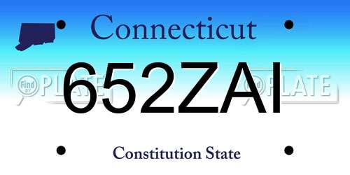 652ZAI Connecticut License Plate