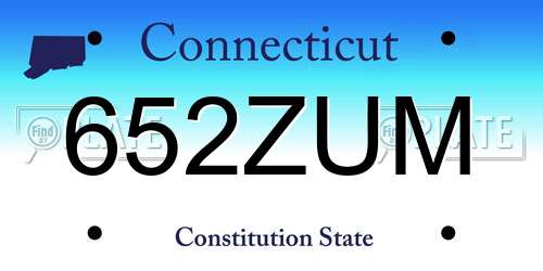 652ZUM Connecticut License Plate