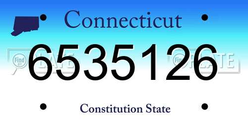 6535126 Connecticut License Plate