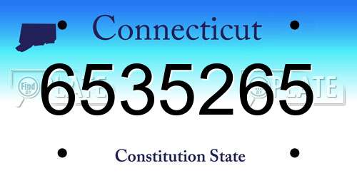 6535265 Connecticut License Plate
