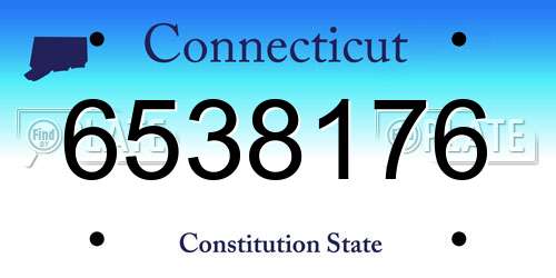 6538176 Connecticut License Plate