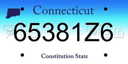 65381Z6 Connecticut License Plate