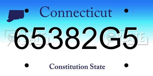 65382G5 Connecticut License Plate