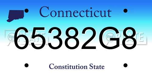 65382G8 Connecticut License Plate