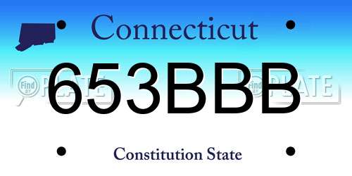 653BBB Connecticut License Plate