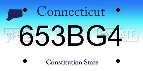653BG4 Connecticut License Plate