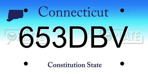 653DBV Connecticut License Plate