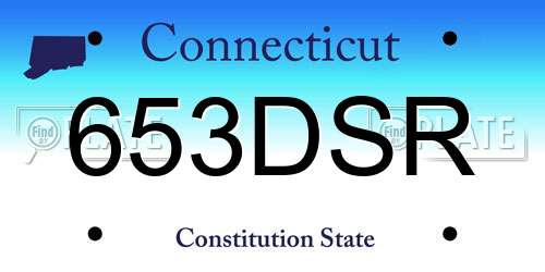 653DSR Connecticut License Plate