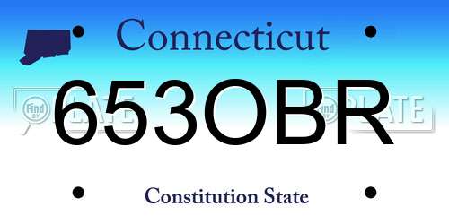 653OBR Connecticut License Plate