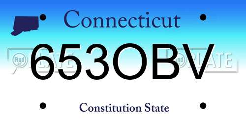 653OBV Connecticut License Plate