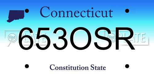 653OSR Connecticut License Plate