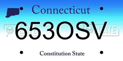 653OSV Connecticut License Plate
