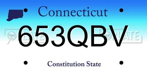 653QBV Connecticut License Plate