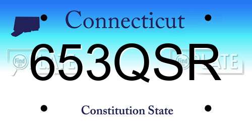 653QSR Connecticut License Plate
