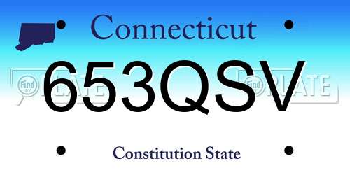 653QSV Connecticut License Plate