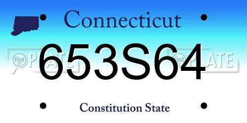 653S64 Connecticut License Plate