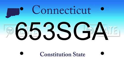653SGA Connecticut License Plate