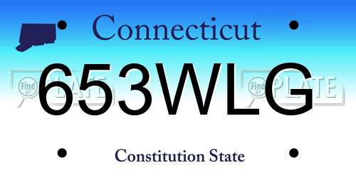 653WLG Connecticut License Plate