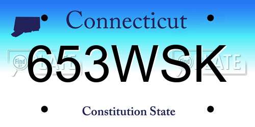 653WSK Connecticut License Plate