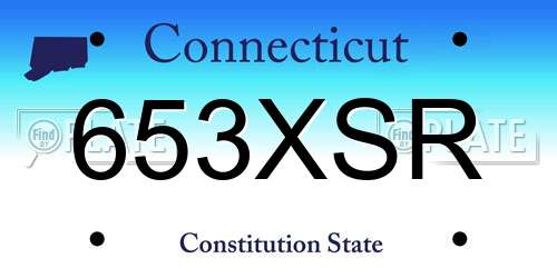 653XSR Connecticut License Plate