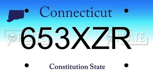 653XZR Connecticut License Plate