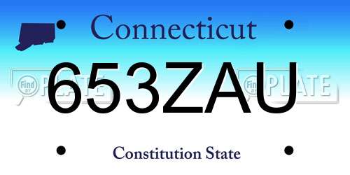 653ZAU Connecticut License Plate