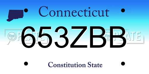653ZBB Connecticut License Plate
