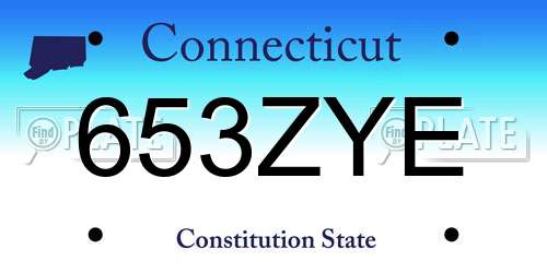 653ZYE Connecticut License Plate