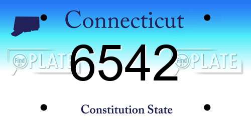 6542 Connecticut License Plate