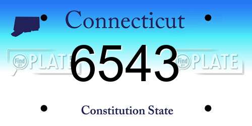 6543 Connecticut License Plate