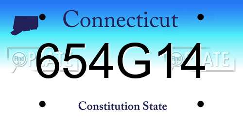 654G14 Connecticut License Plate