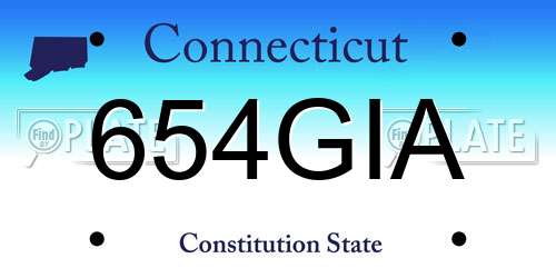 654GIA Connecticut License Plate