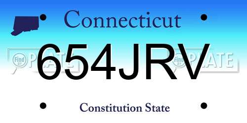 654JRV Connecticut License Plate