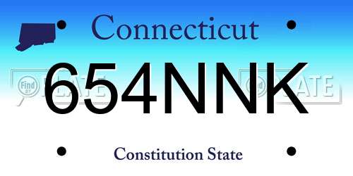 654NNK Connecticut License Plate