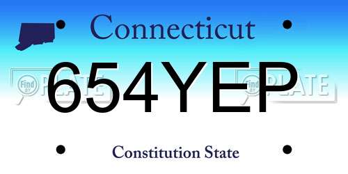 654YEP Connecticut License Plate