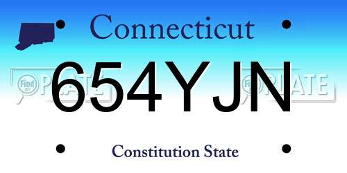 654YJN Connecticut License Plate