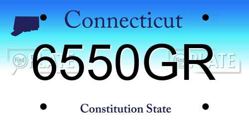 6550GR Connecticut License Plate