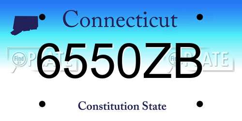 6550ZB Connecticut License Plate