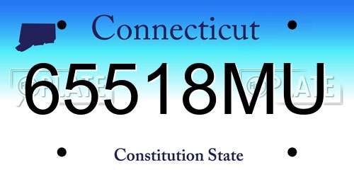 65518MU Connecticut License Plate