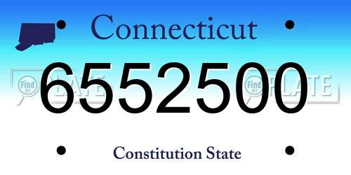 6552500 Connecticut License Plate