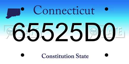 65525D0 Connecticut License Plate