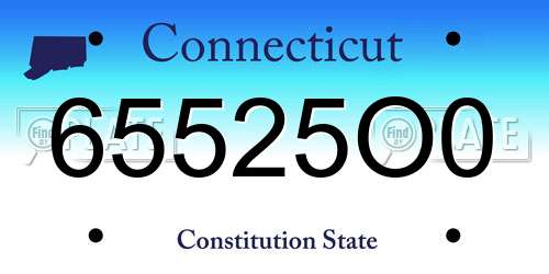 65525O0 Connecticut License Plate