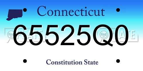 65525Q0 Connecticut License Plate