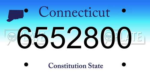 6552800 Connecticut License Plate