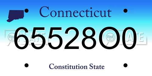 65528O0 Connecticut License Plate